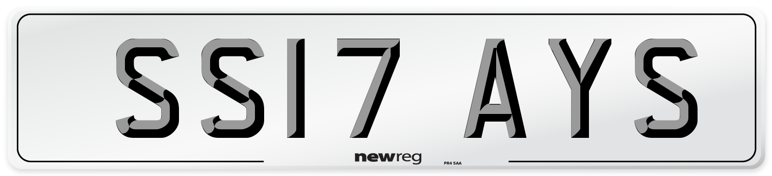 SS17 AYS Number Plate from New Reg